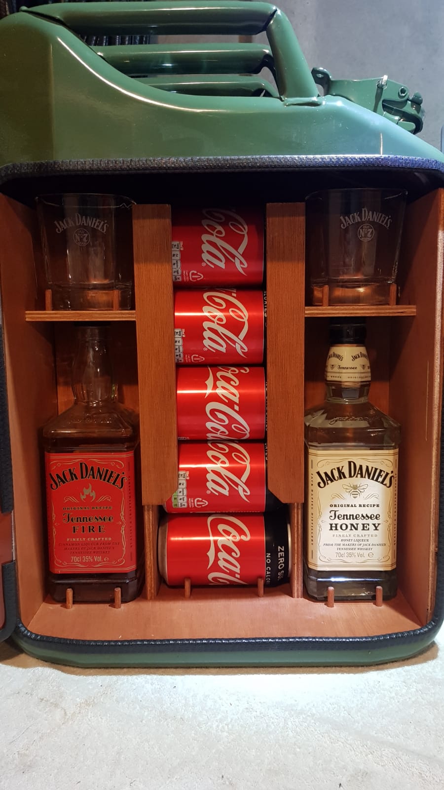Wooden Insert - 2 Jack Daniels Bottles - Jerry Can Mini Bar